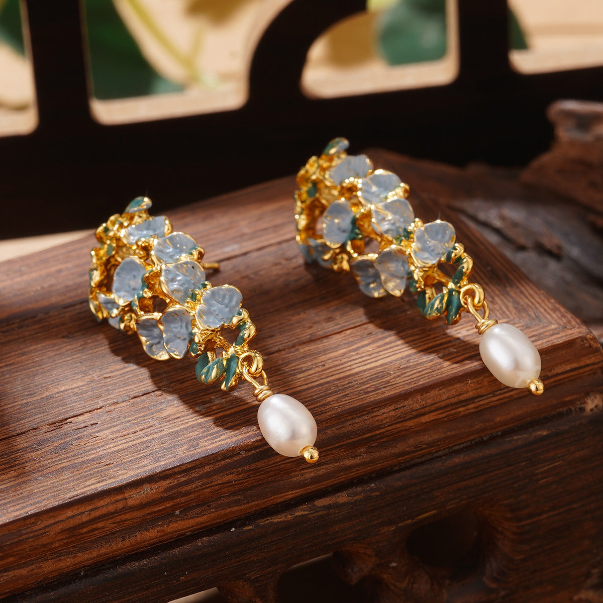 Wholesale Agate Earrings Pearl Tassel Retro Necklace Accessories