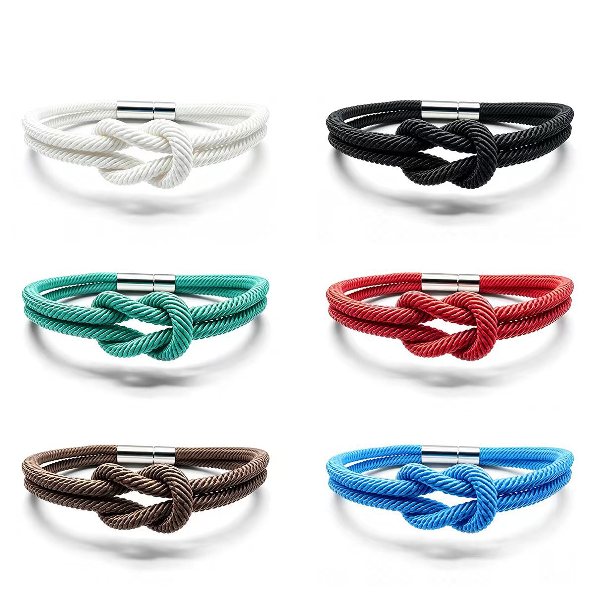 Wholesale Trendy 8 Knot Milan Rope Bracelet Handwoven Adjustable Unisex Couple Style Black Boutique Resale