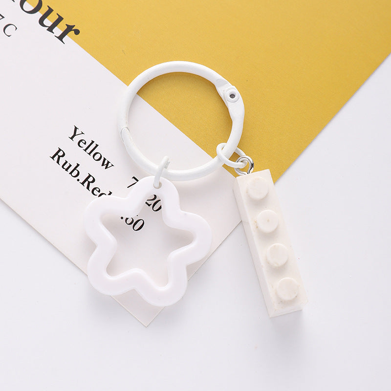 Wholesale acrylic colored five pointed star keychains ACC-KC-HuiMei012