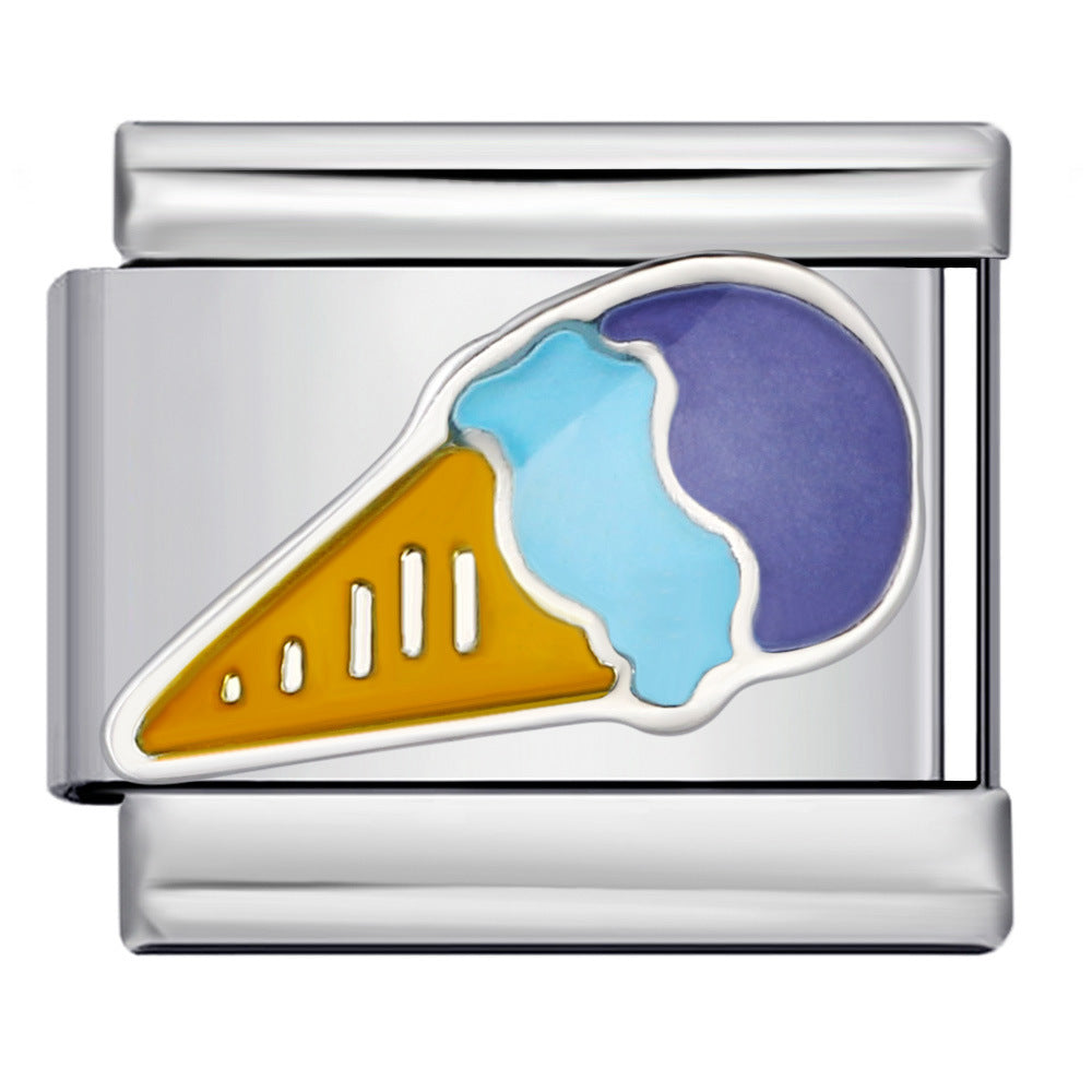 Wholesale Italian Charm Bracelet 9mm DIY Splicing Removable Cartoon Food Element Stainless Steel Composable Bracelet