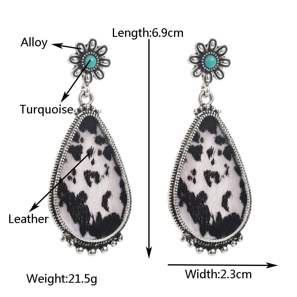 Wholesale exaggerated leather earrings