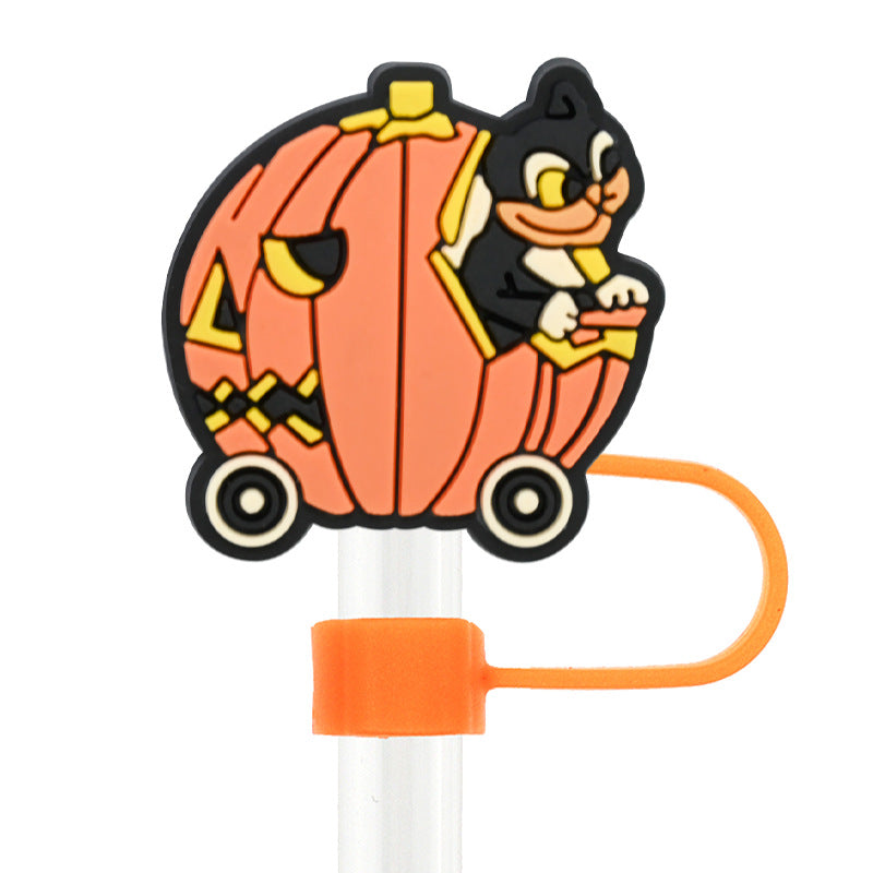 Wholesale Random 100pcs Halloween 10mm PVC Soft Straw Tube Cap ACC-SCR-RYY072