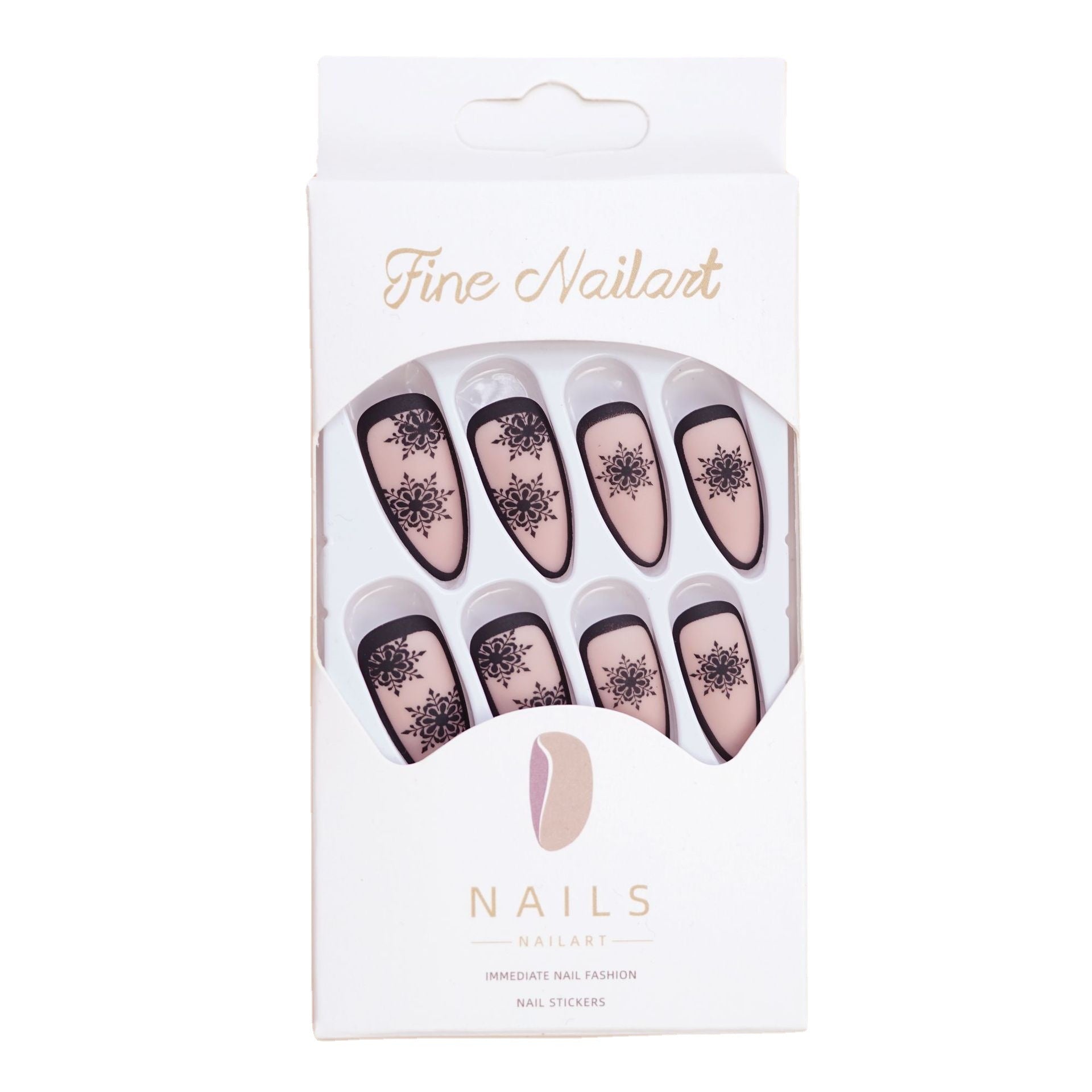 Wholesale 24 Pieces/ box Black Pattern Nails Kits Nail Stickers