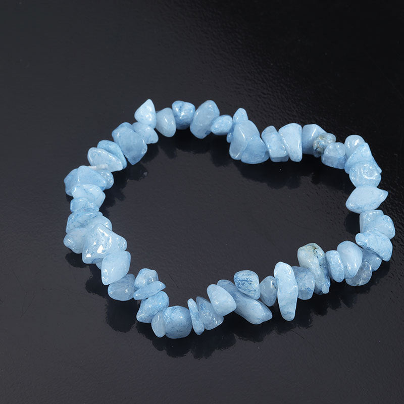 Wholesale Natural colorful gravel hand-woven elastic boho bracelet