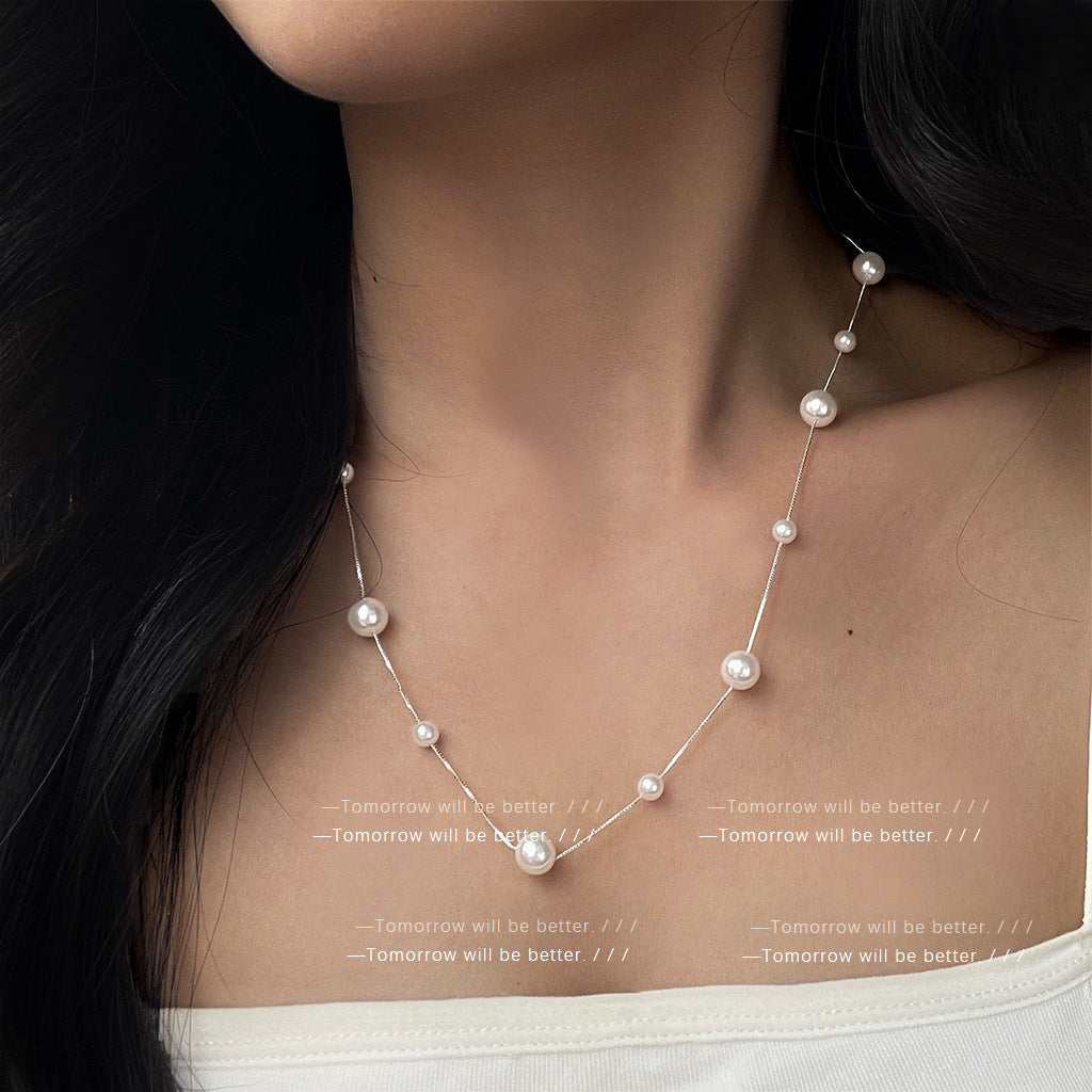 Wholesale Handmade Imitation Pearl Clavicle Chain Necklace Fashion Jewelry Gift Boutique