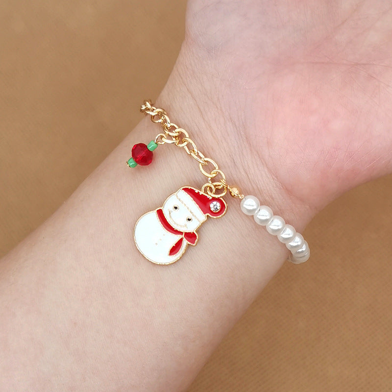 Wholesale Christmas Alloy Christmas Tree Old Man Snowman Bracelet ACC-BT-Haol013