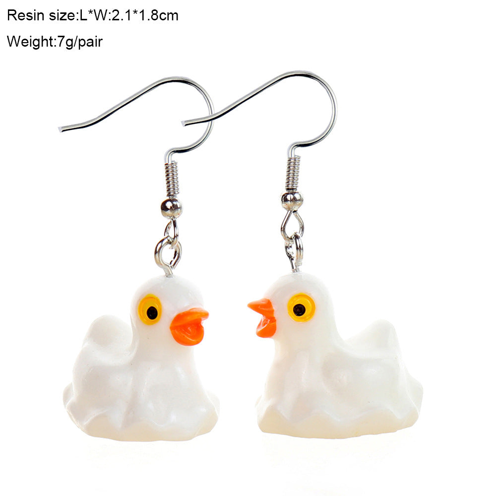 Wholesale  Cute Three-Dimensional Cartoon Halloween Ghost Earrings
