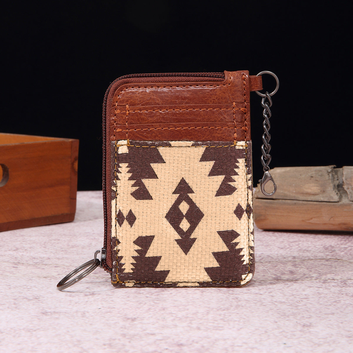Wholesale Vintage Cotton and Linen Aztec Western Style Bohemian Card Holder Wallet