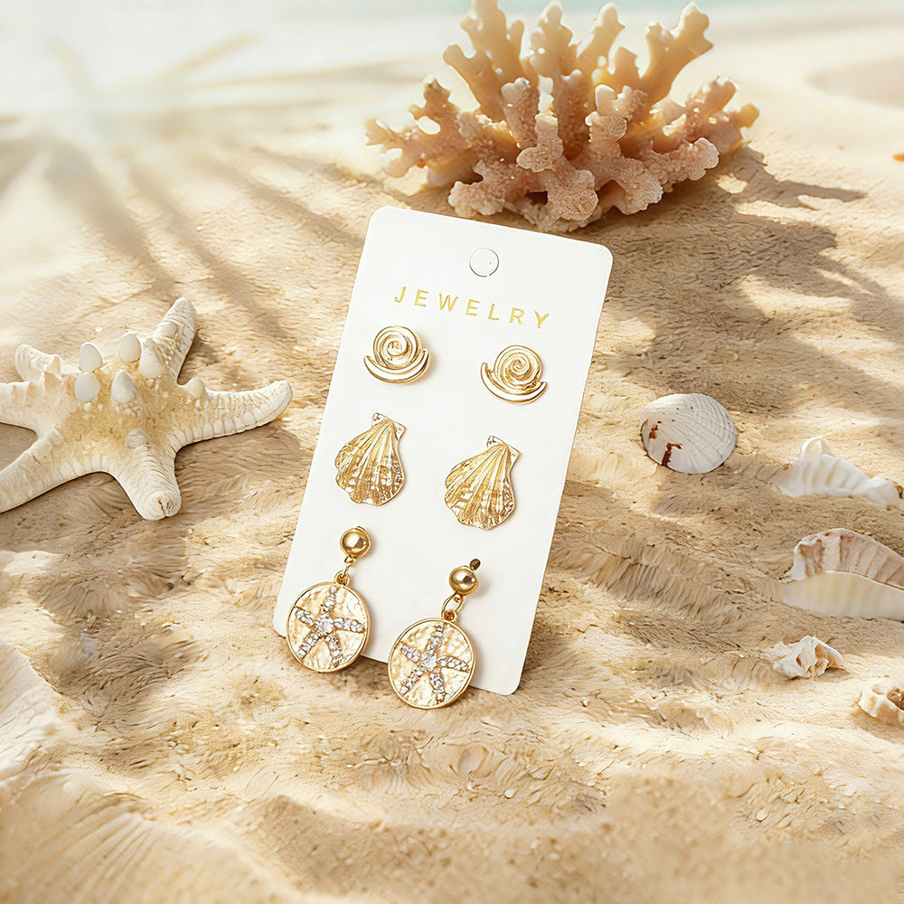 Wholesale Ocean Style Sea Turtle  Starfish Earring Set