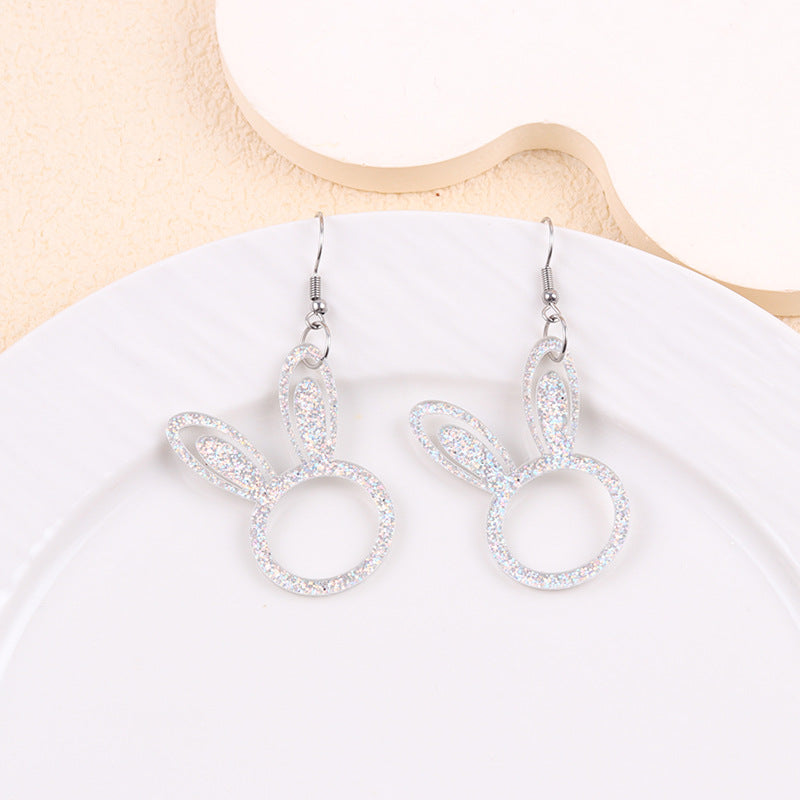 Wholesale 2PCS Acrylic Easter Bunny Egg Earrings