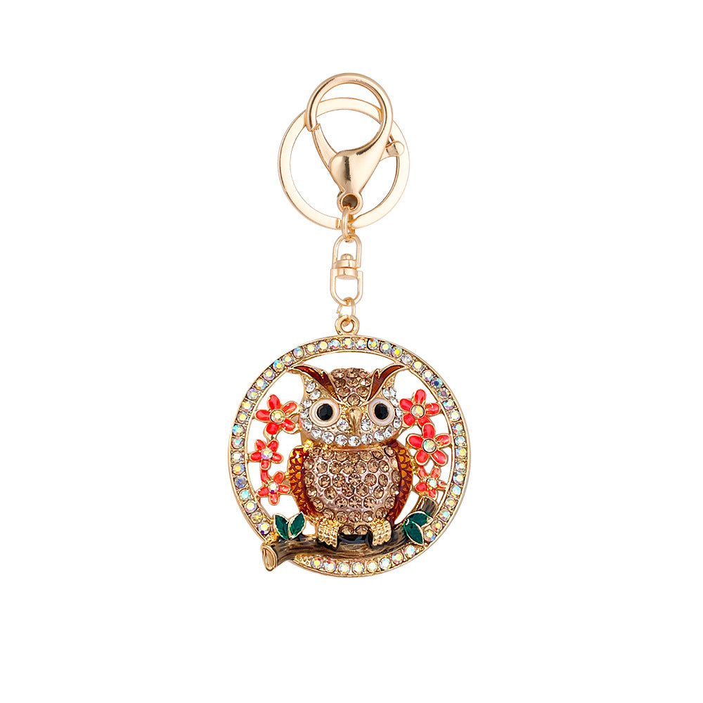 Wholesale Diamond Metal Owl Alloy Keychains Metal Keychain ACC-KC-CH054