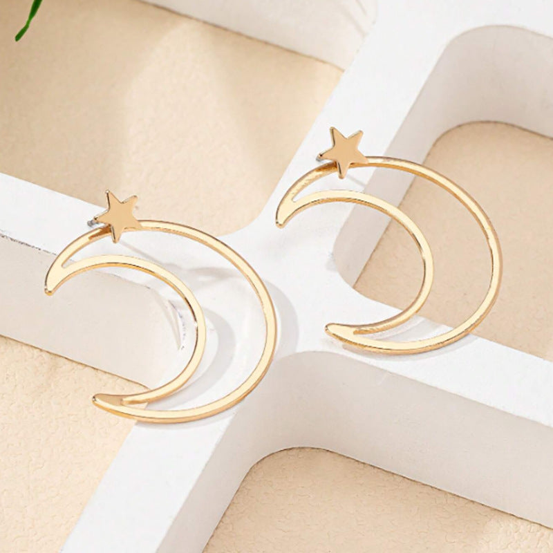 Wholesale Personalized Star and Moon Detachable Earrings