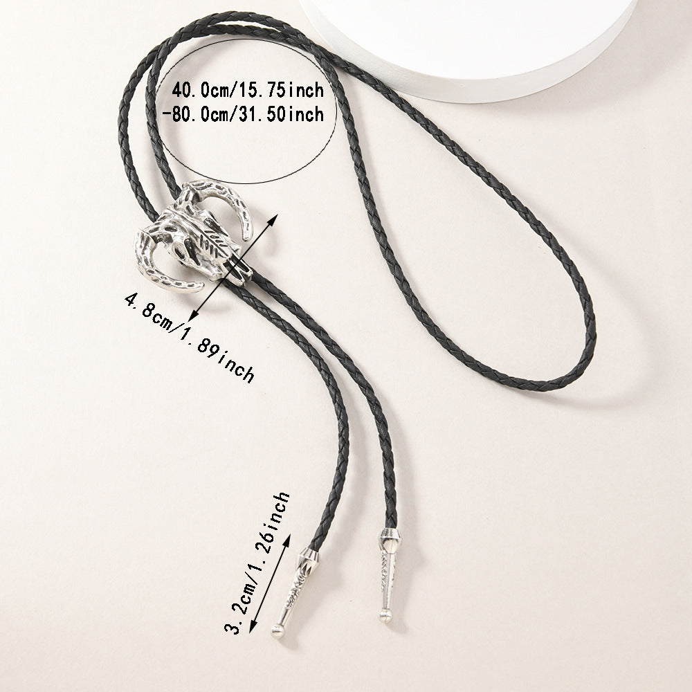 Wholesale Vintage alloy big sheep head pendant necklace