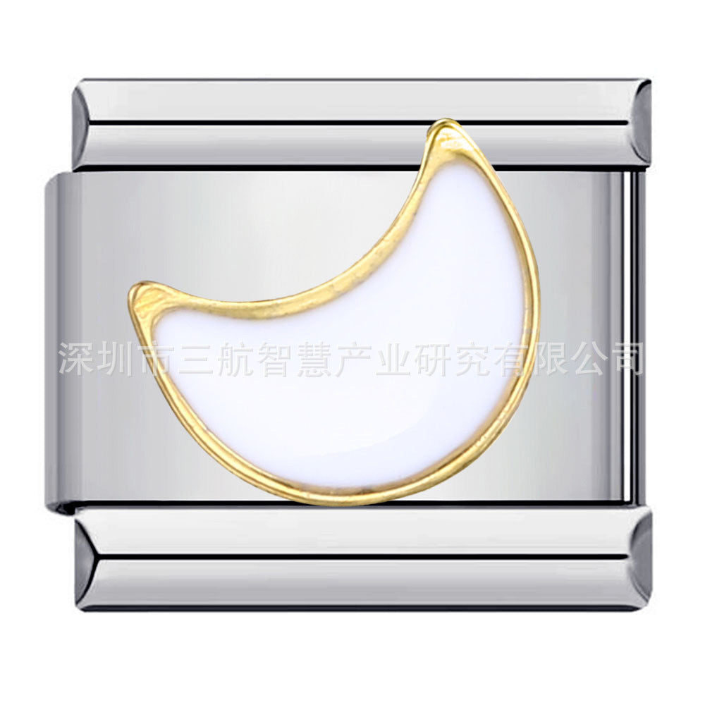 Wholesale 5pcs Italian Charm Bracelet 9mm DIY Splicing Star Smiley Face Stainless Steel Composable Bracelet