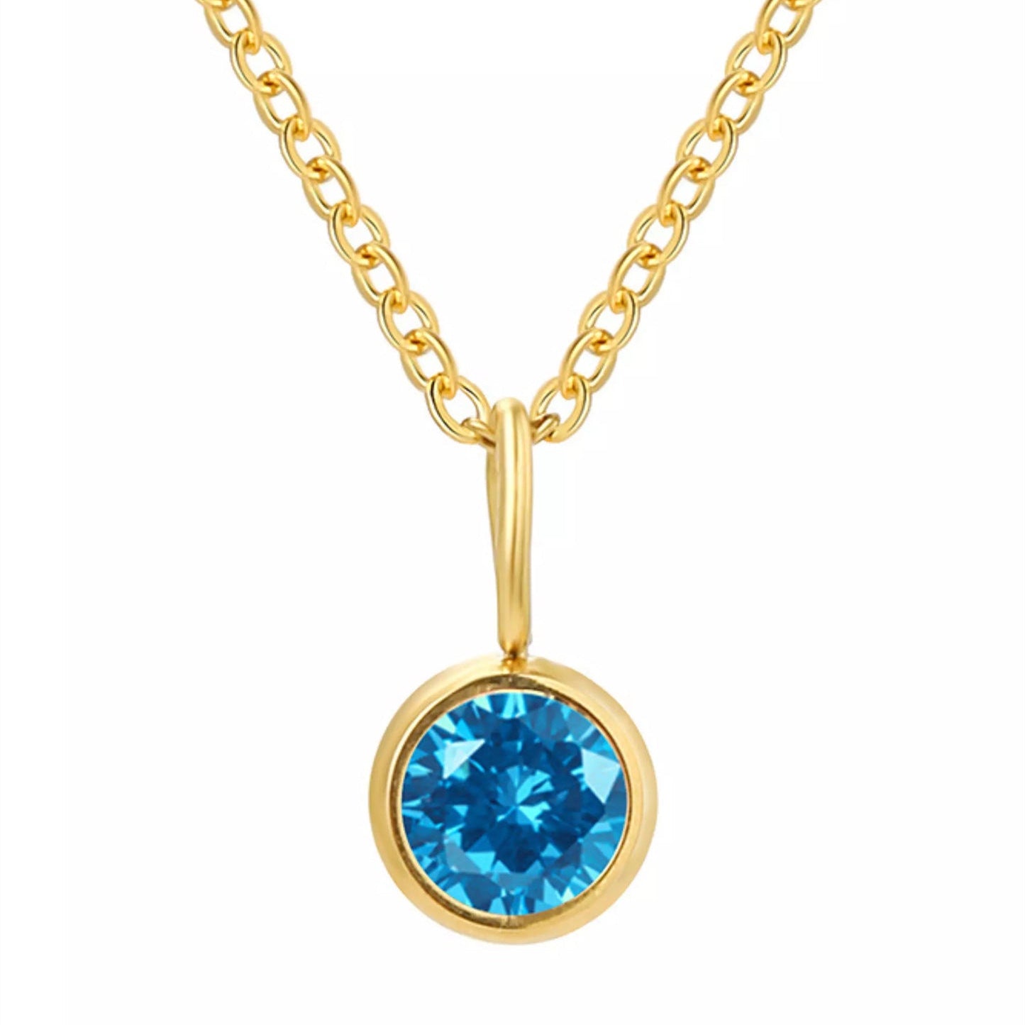 Wholesale Stainless Steel 12 Birthstone Necklace Twelve Birthstone Pendant DIY Jewelry