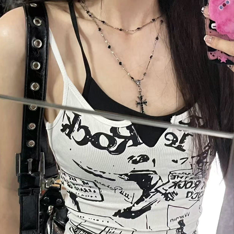 Wholesale   Zircon Cross Beaded Necklace