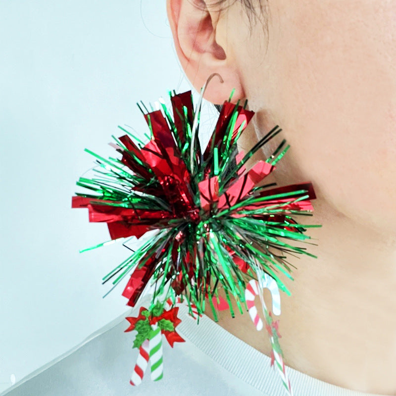 Wholesale 2 Pairs/pack Christmas Atmosphere Fireworks Gingerbread Man Christmas Stocking Earrings ACC-ES-HY180