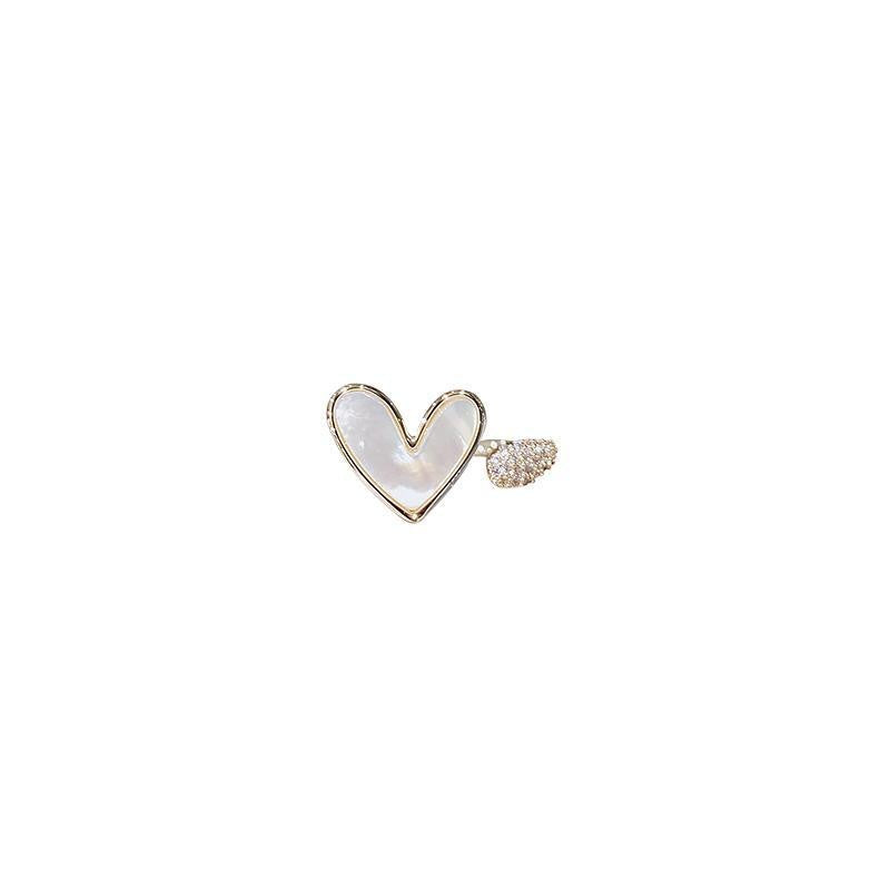 Wholesale Stylish Heart Shaped Open Ring For Women Minimalist Korean Fashion Jewelry Accessory In Zinc Alloy Adjustable Everyday Wear