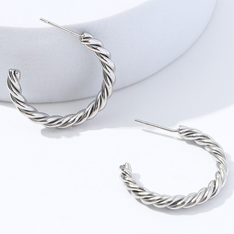 Wholesale stainless steel earrings  C- shaped earrings