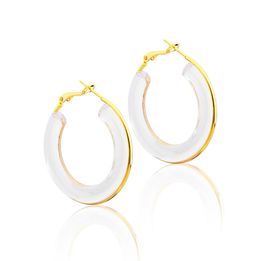 Wholesale Transparent Resin Exaggerated Personalized Earrings