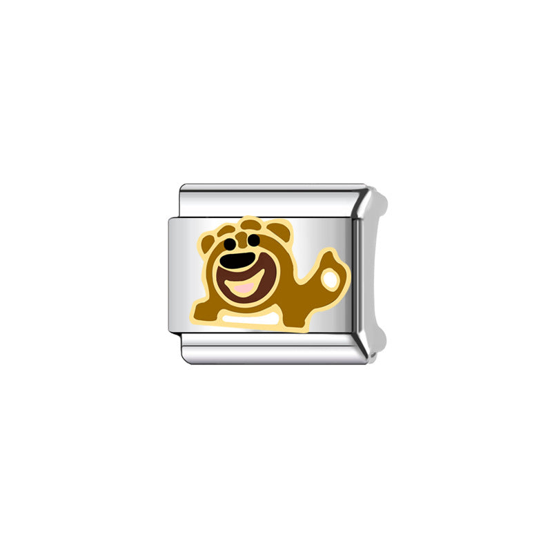 Wholesale Italian Charm Bracelet 9mm DIY Splicing Cute Cat Stainless Steel Composable Bracelet