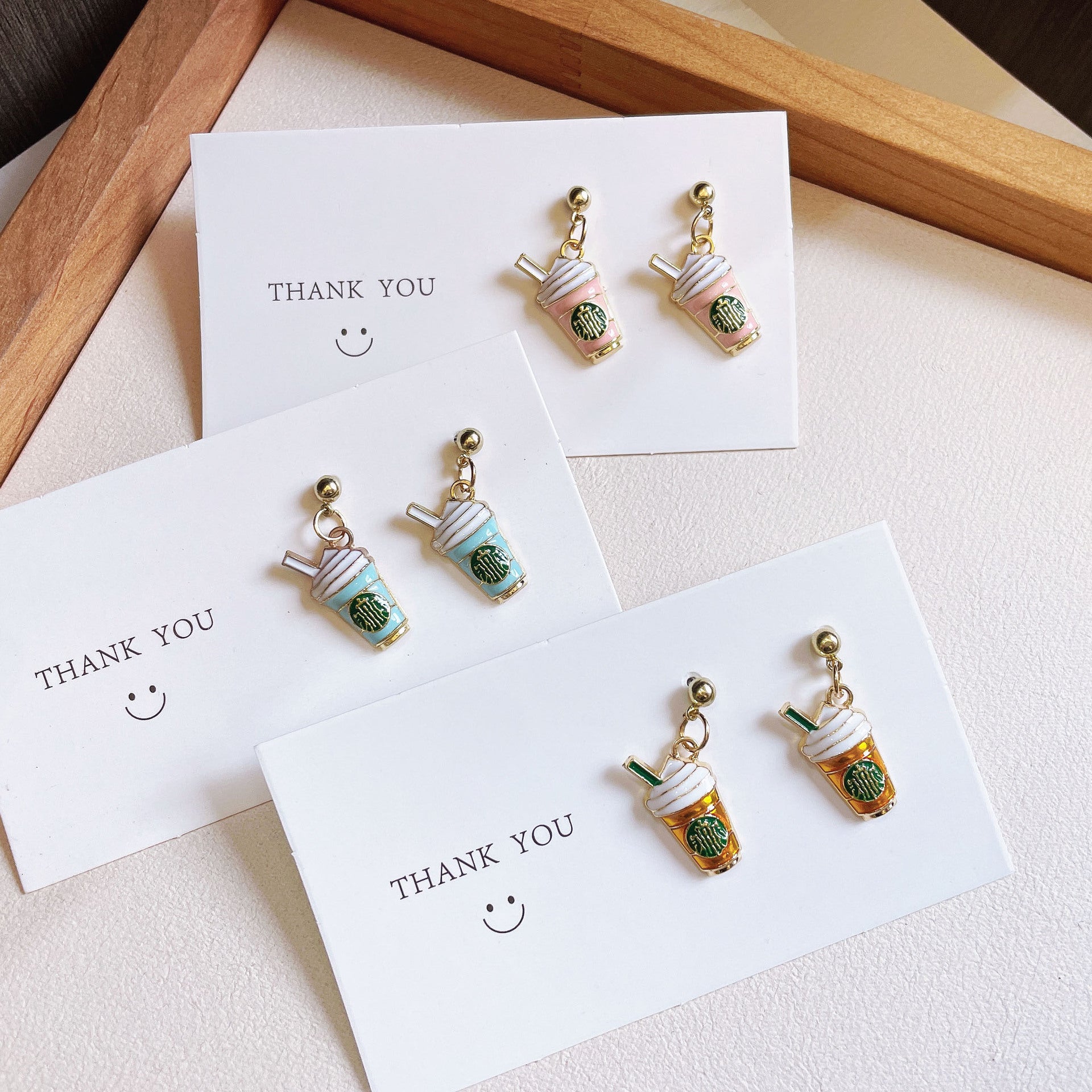 Wholesale Cute Coffee Cup Metal Earrings ACC-ES-Yijia007