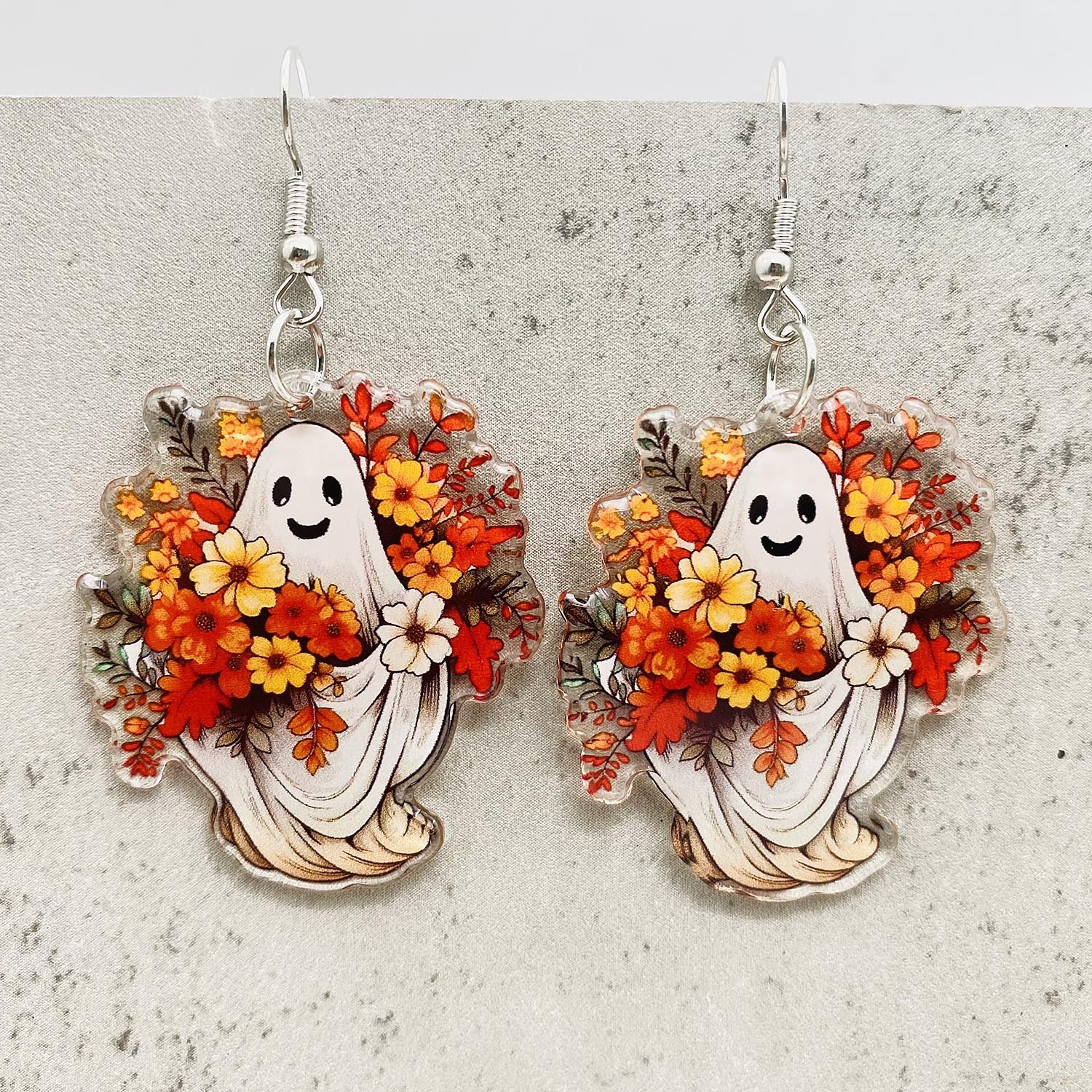 Wholesale Halloween Earrings Cartoon Cute Cat Ghost Pumpkin Acrylic Earrings ACC-ES-ChenY018