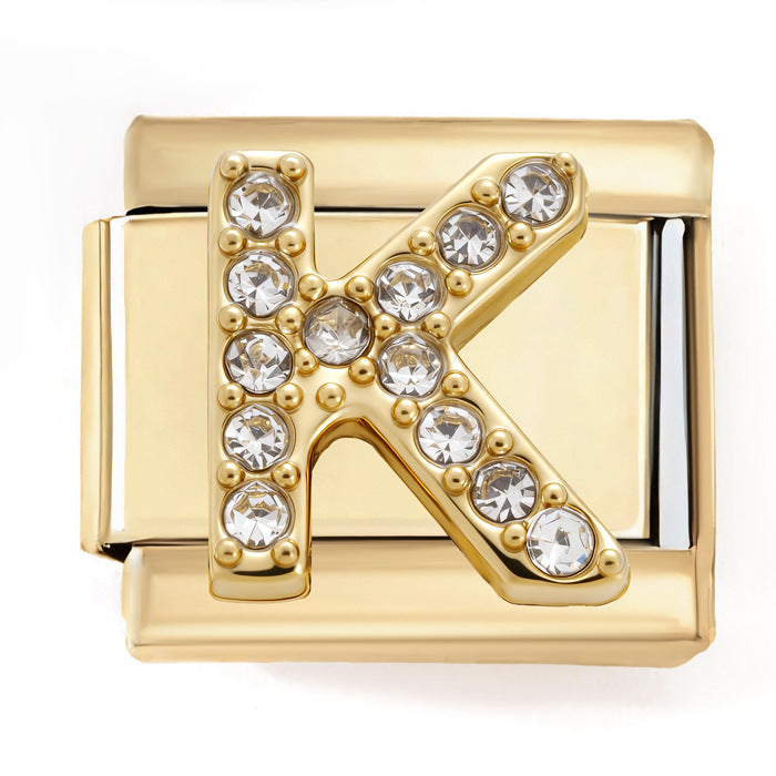 Wholesale 2PCS 9mm Italian Charm Starter Bracelets DIY Letters Stainless Steel Composable Bracelet