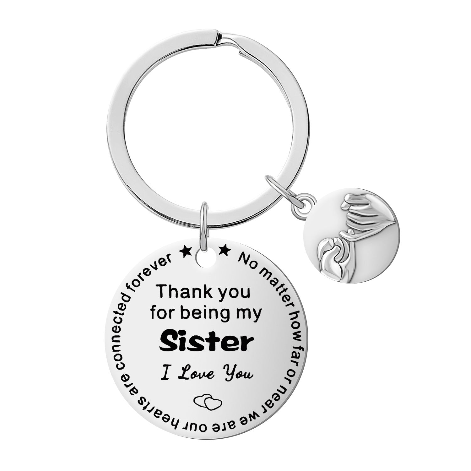 Wholesale creative engraving stainless steel keychain