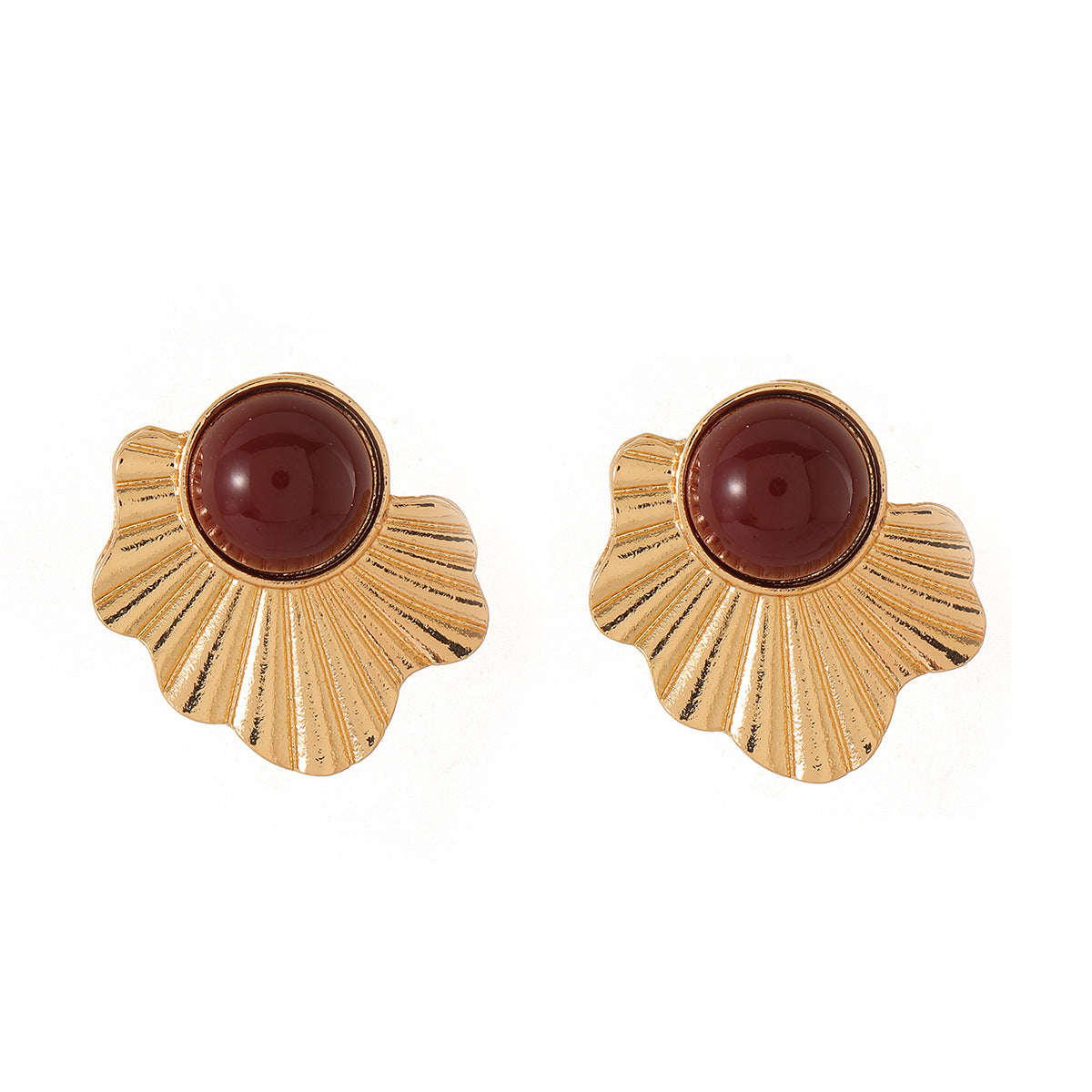 Wholesale Sunburst French Retro Earrings Zinc Alloy Electroplating Fashion Accessory