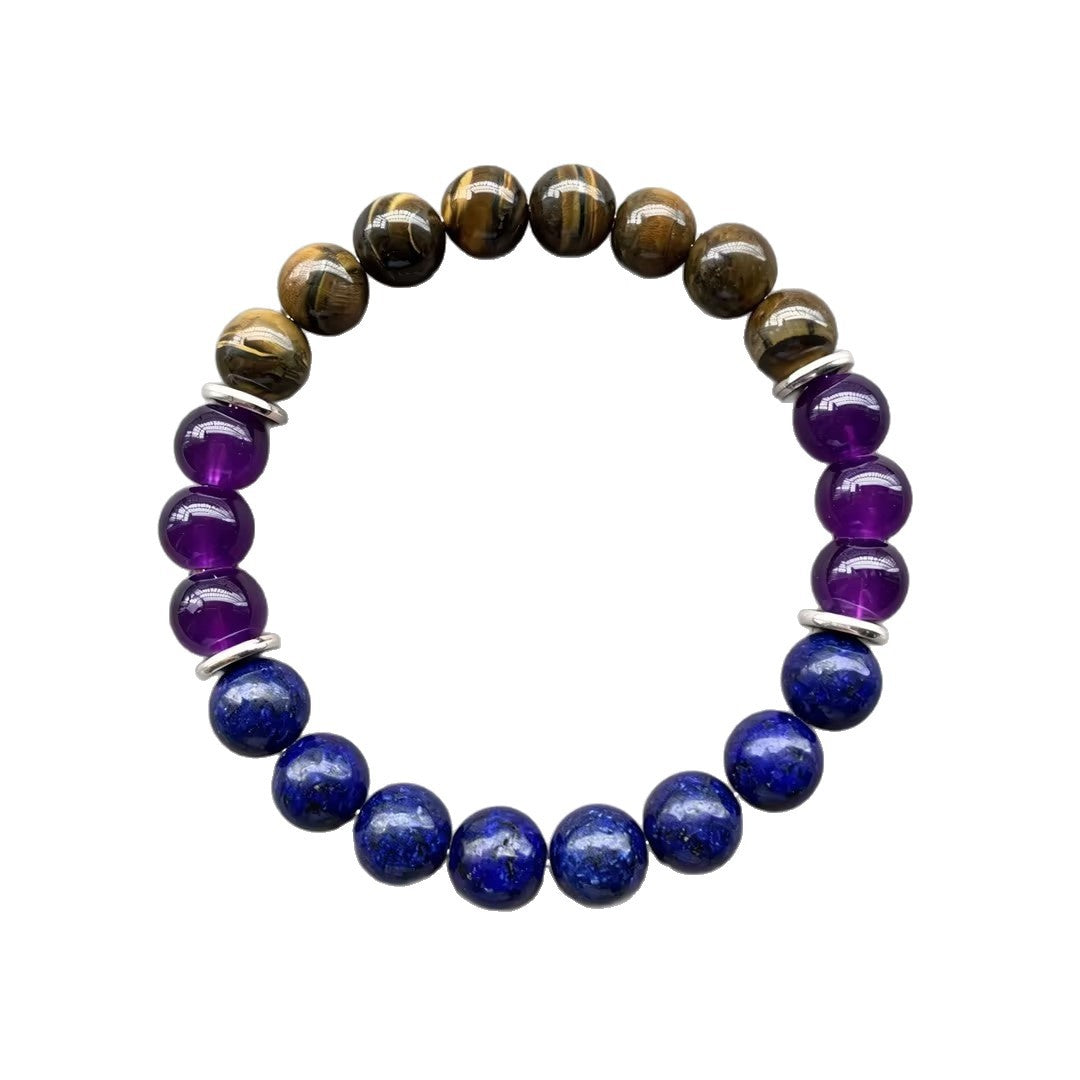 Wholesale Trendy Tiger Eye Stone Beaded Bracelet Unisex Jewelry Accessory Gift