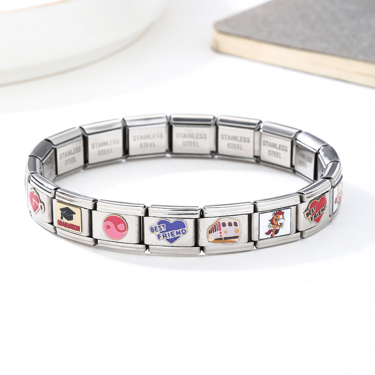 Wholesale Italian Charm Bracelet 9mm DIY Splicing Cute Creative Stainless Steel Composable Bracelet