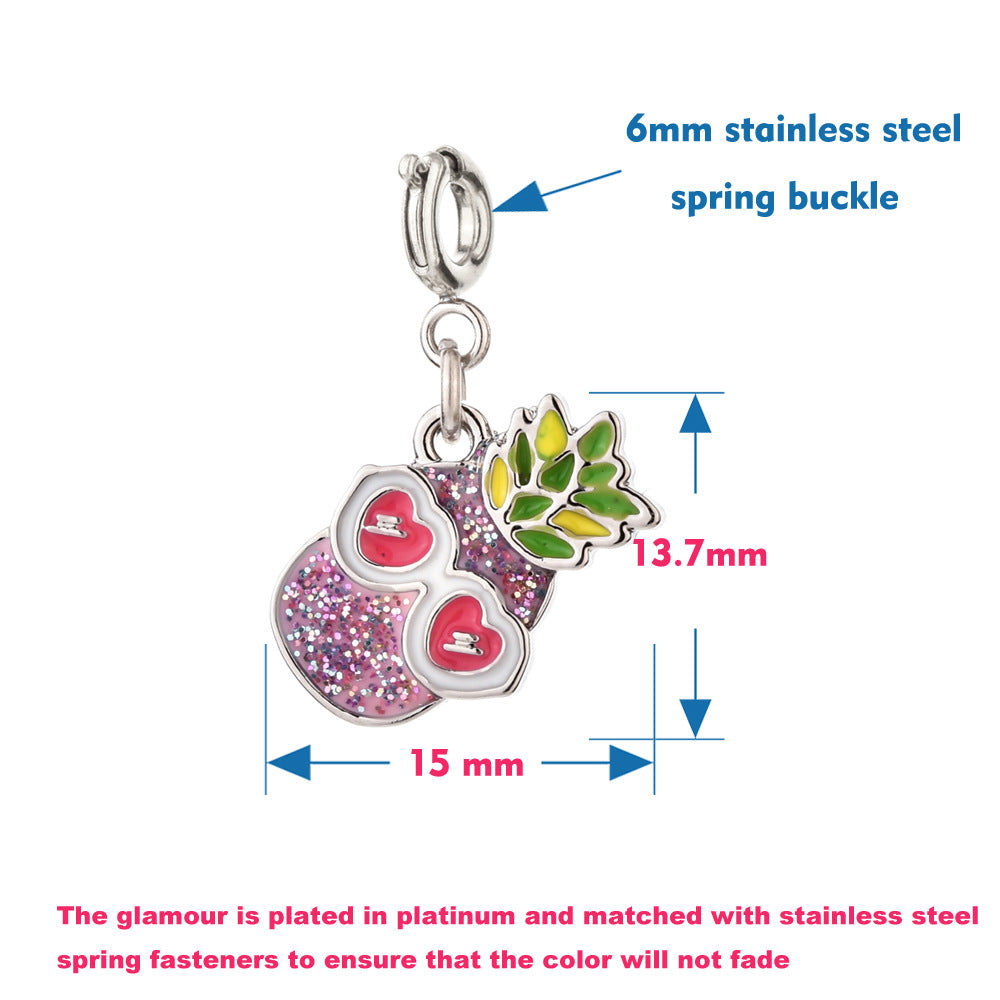 Wholesale DIY Jewelry Accessories Alloy Oil Dripping Holiday Style Pizza Donut Charms