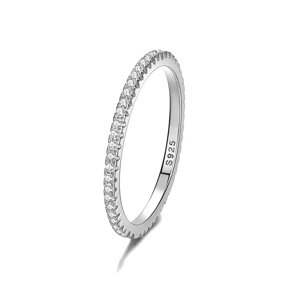 Wholesale S925 sterling silver diamond full diamond tail ring