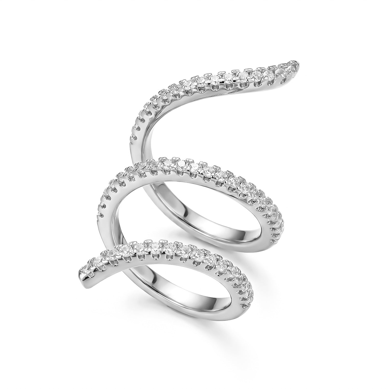 Wholesale Three In One Heart Shaped Copper Zircon Ring Trendy Everyday Jewelry Accessory