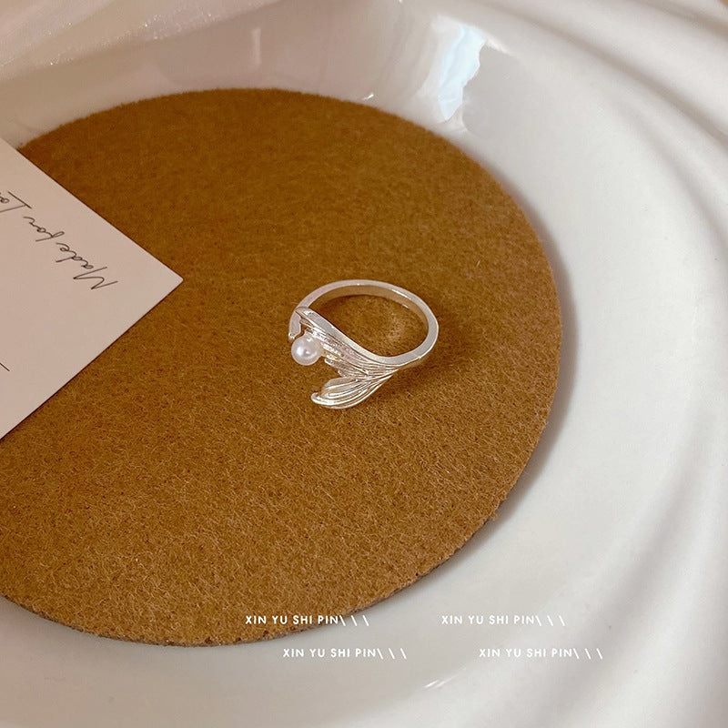 Wholesale Silver White Fishtail Ring