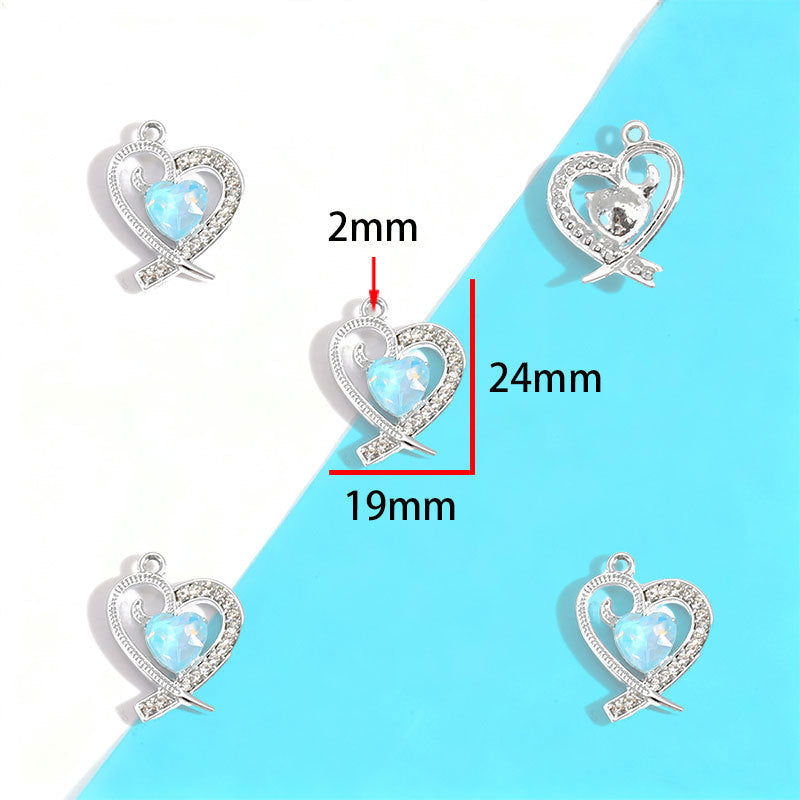 Wholesale Electroplated Zinc Alloy Blue Star Moon Resin Inlay Pendant Charms For DIY Jewelry Making Bag Charm Keychain Everyday Wear