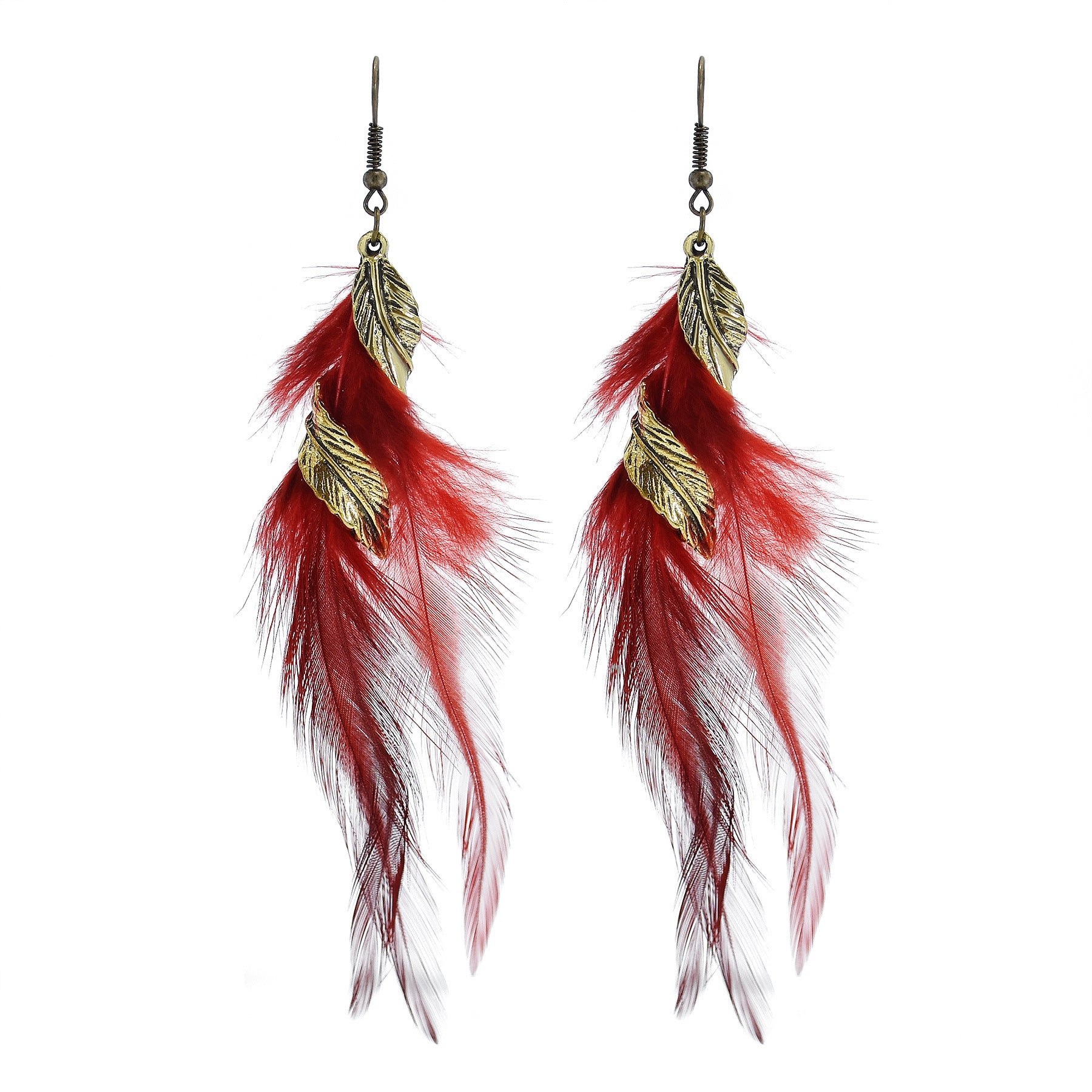 Wholesale Bohemian ethnic style feather alloy  earrings