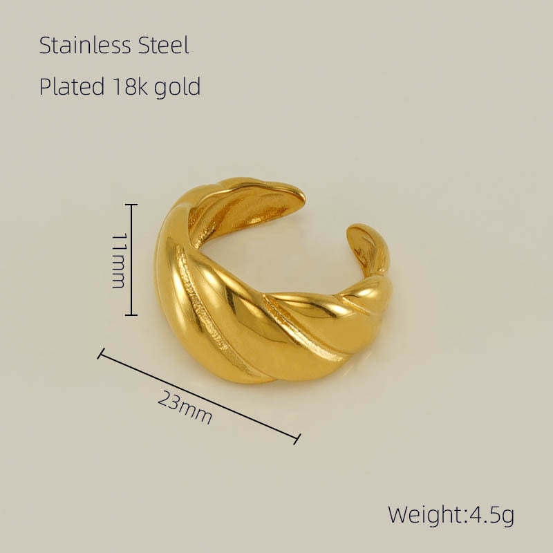 Wholesale stainless steel 18k mirror opening ring