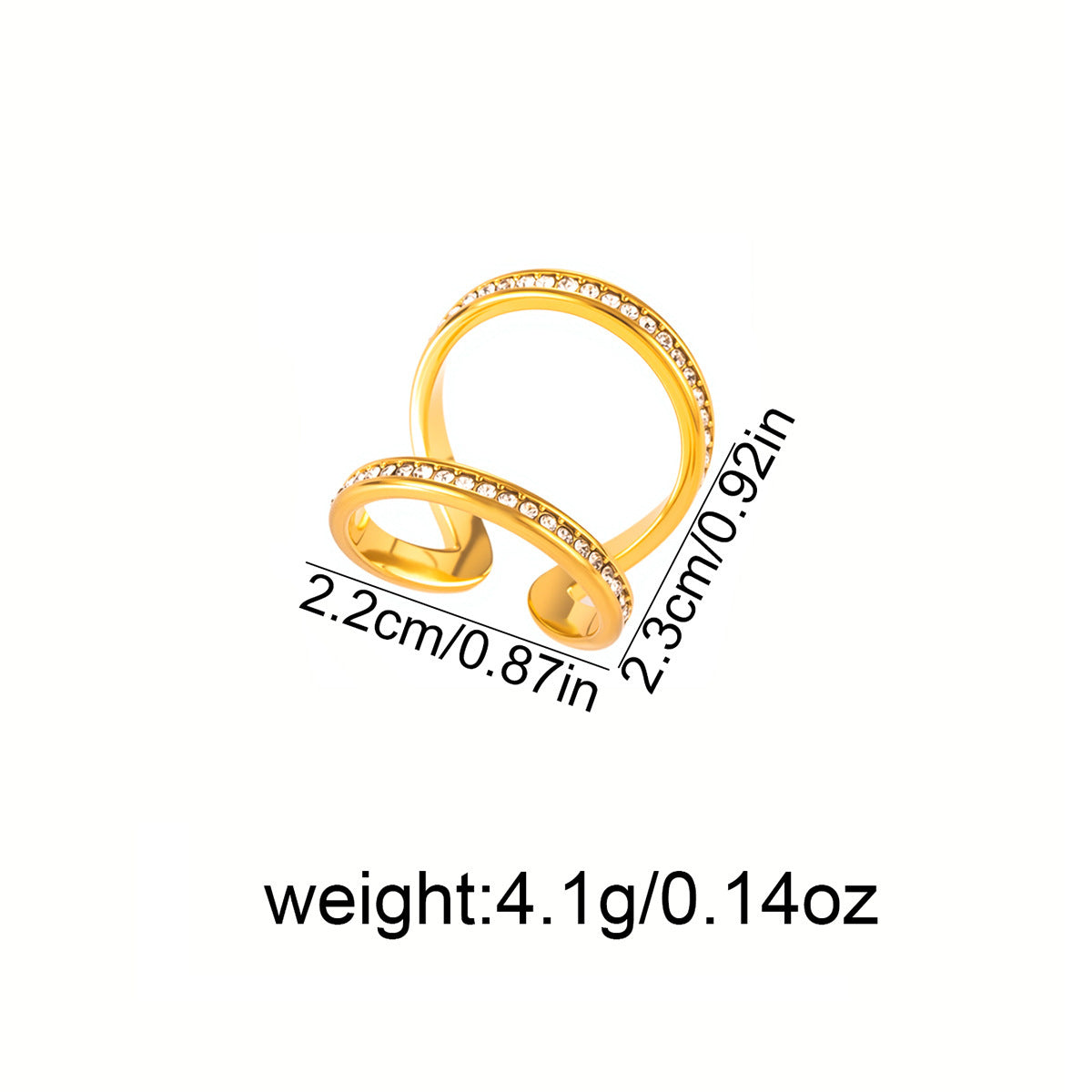 Wholesale Twisted Double Layer Open Ring Titanium Steel Fashion Jewelry Accessory Gift for Women