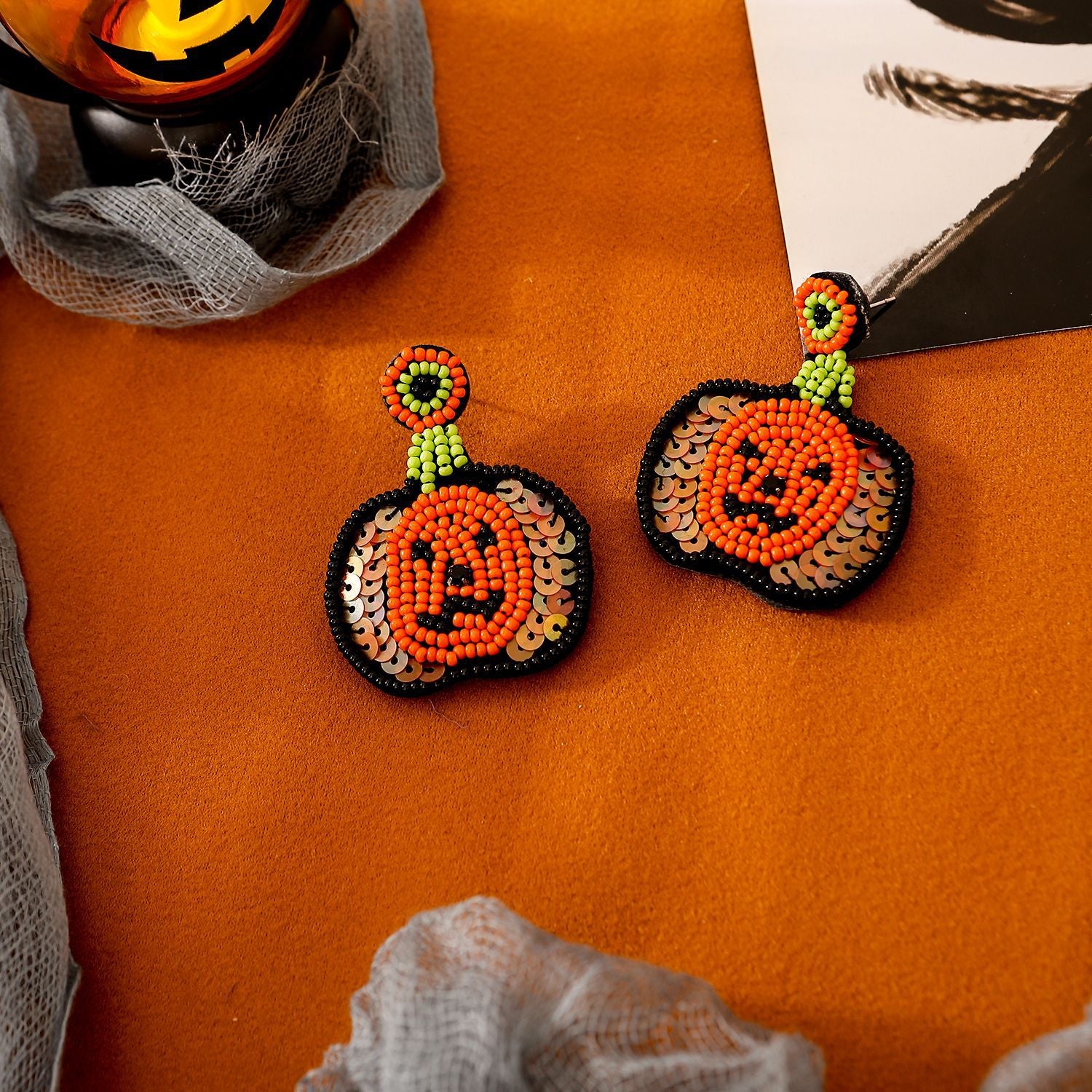 Wholesale Halloween Series Earrings Pumpkin Candy Ghost Acrylic Earrings ACC-ES-JieMi010