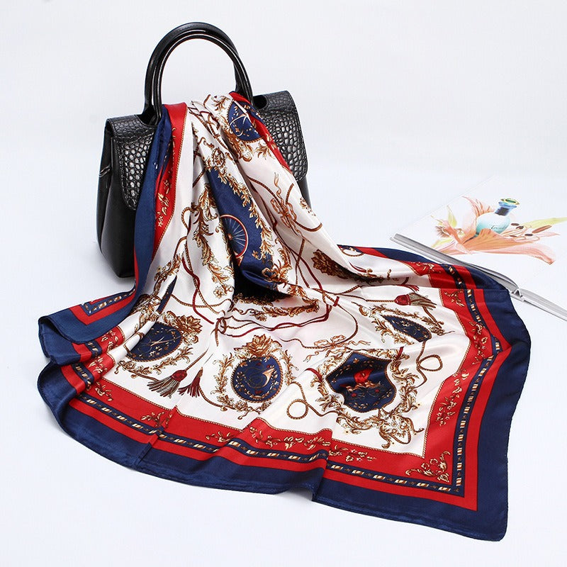 Wholesale 90cm Printed  Silk Women' s Large Square Scarf