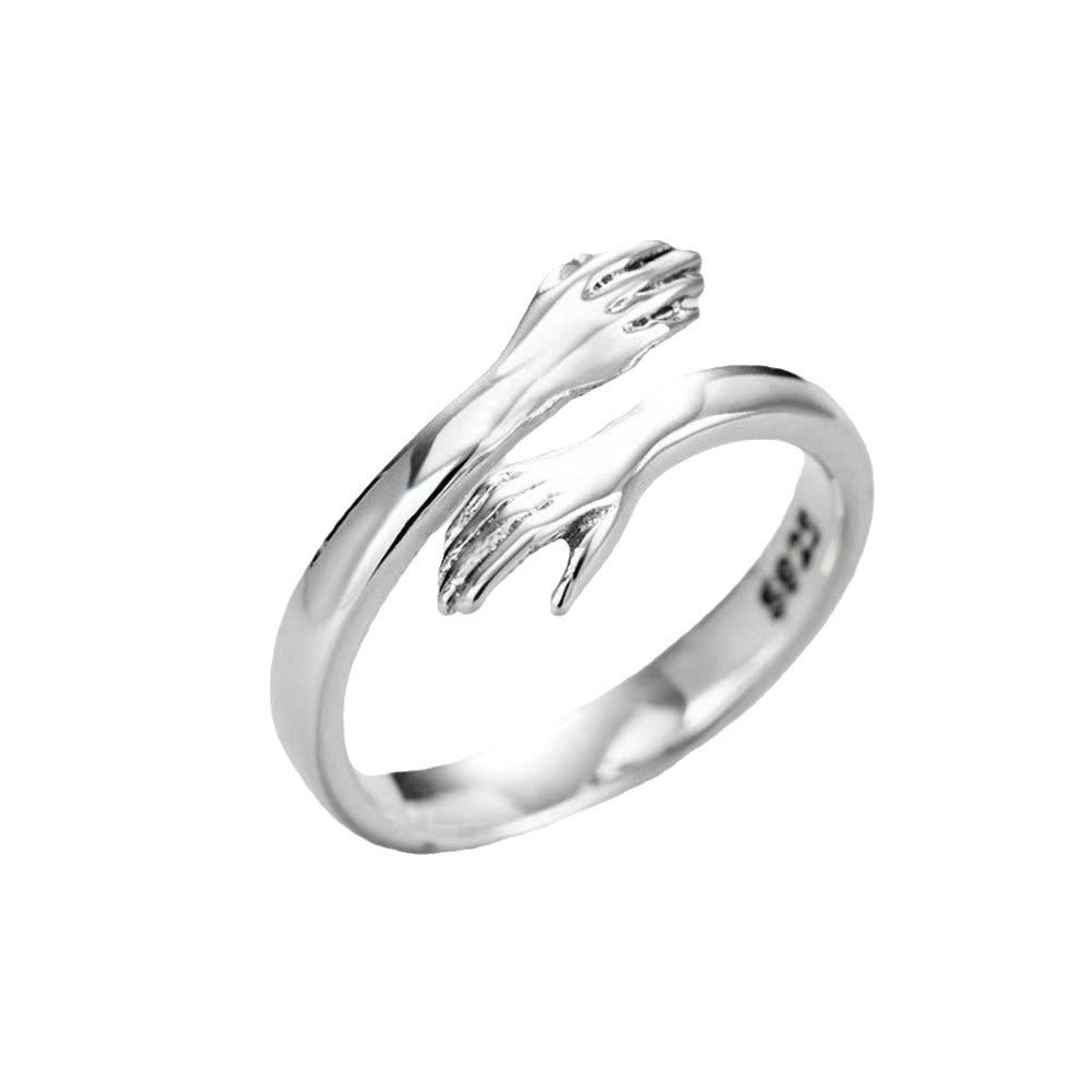 Wholesale love hug couple opening adjustable ring