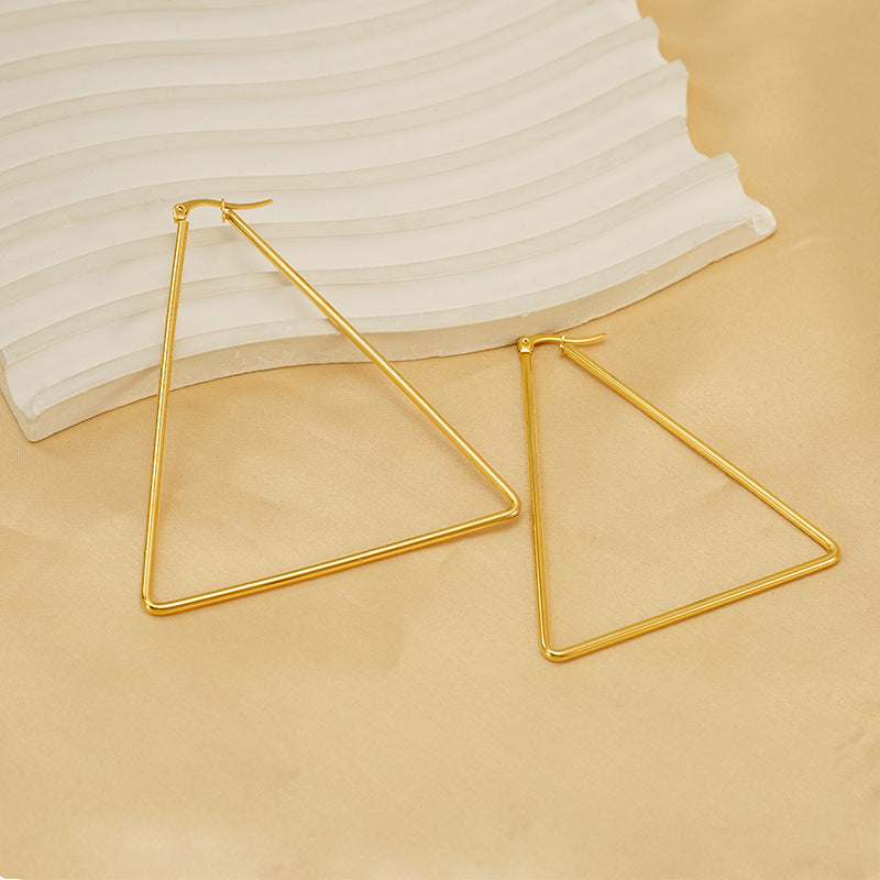 Wholesale Stainless steel geometric earrings exaggerated triangle earrings