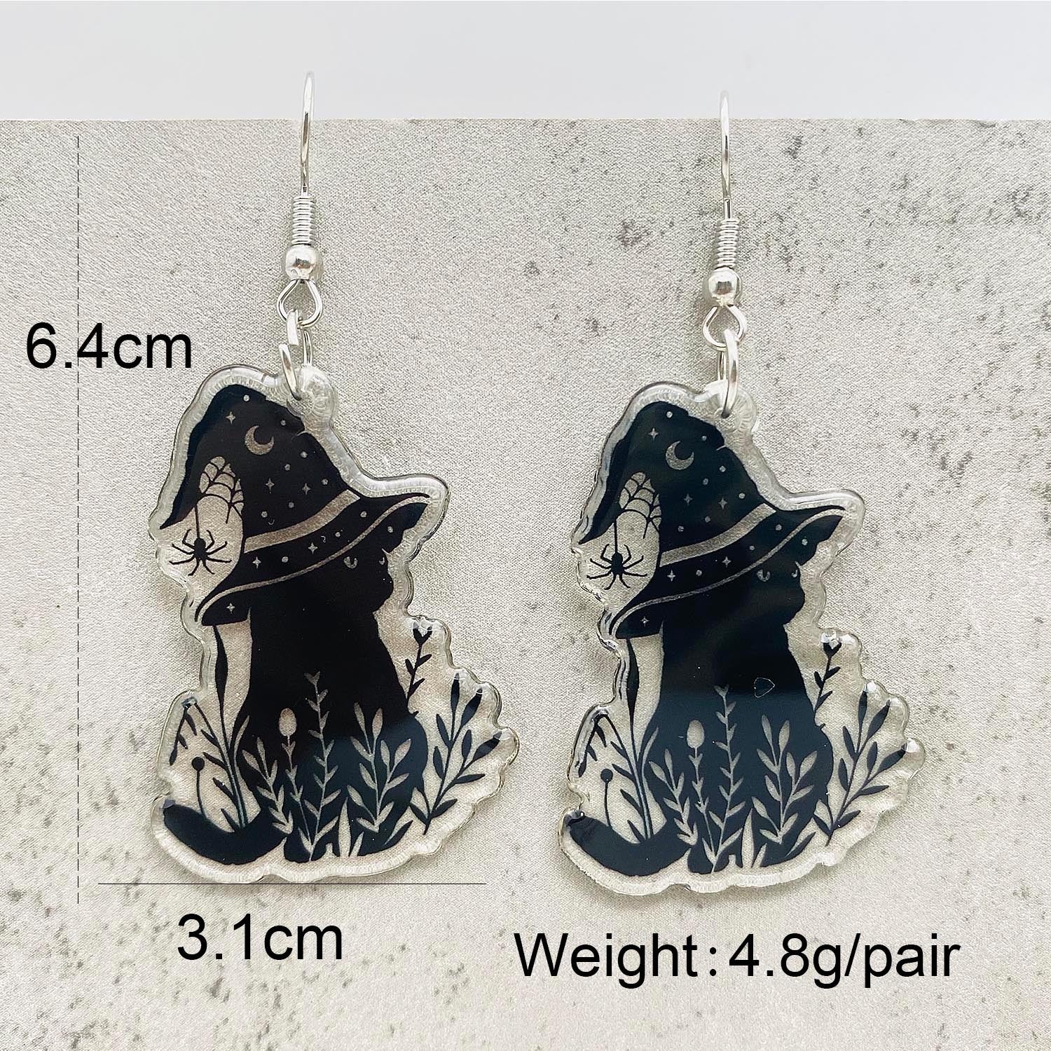 Wholesale Halloween Earrings Cartoon Cute Cat Ghost Pumpkin Acrylic Earrings ACC-ES-ChenY018
