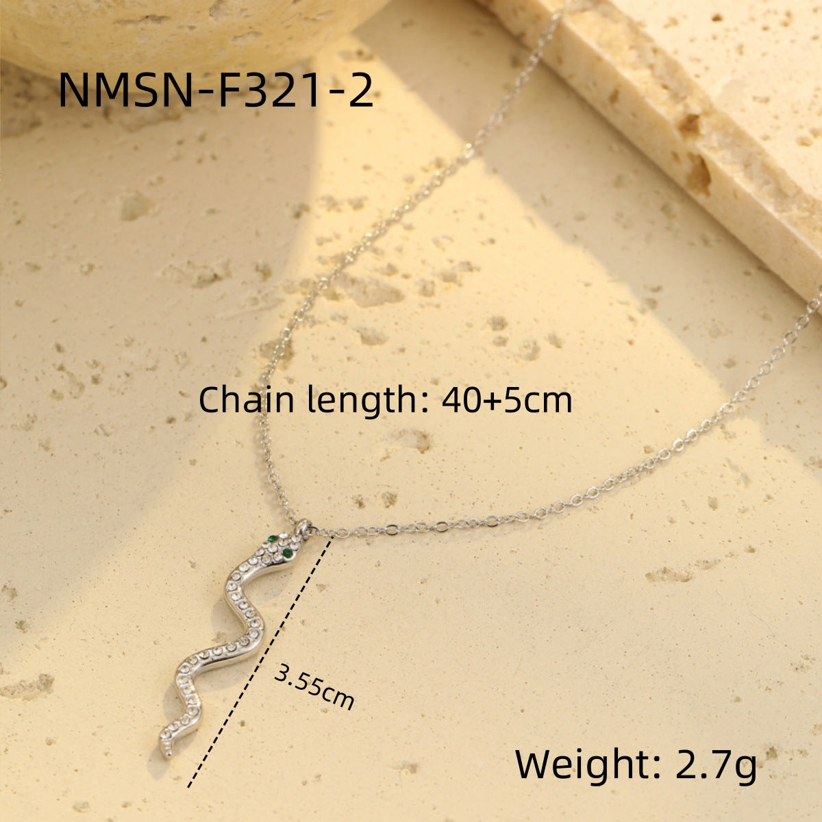 Wholesale snake pendant stainless steel necklace