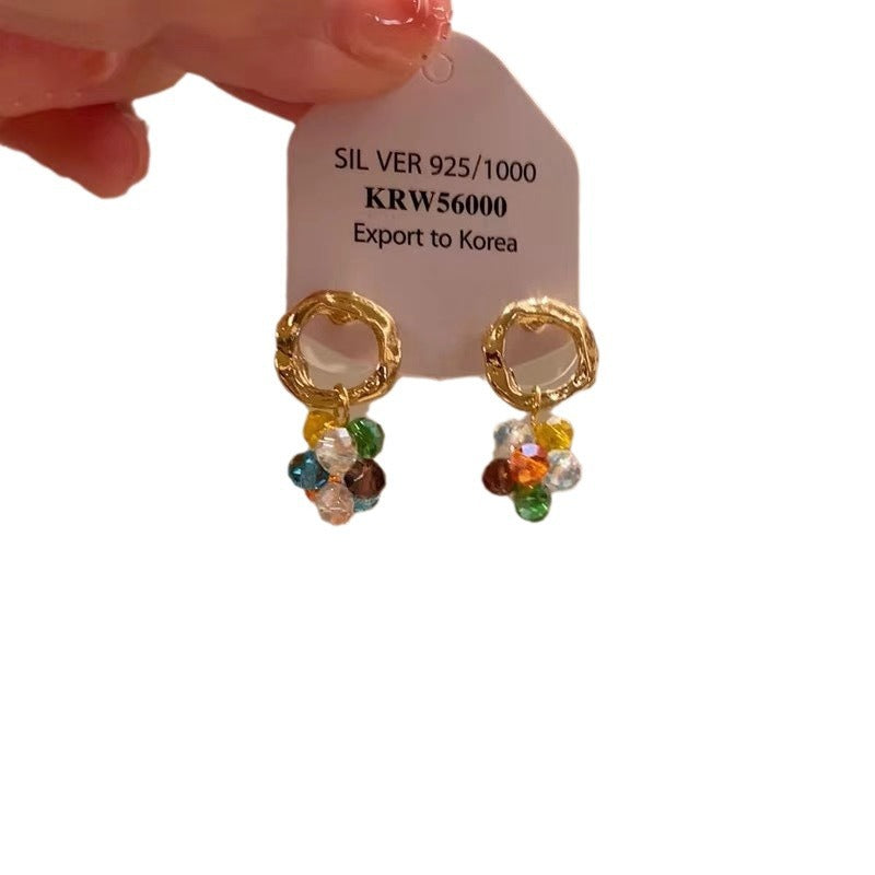 Wholesale color ball pendant earrings  personality niche design earrings