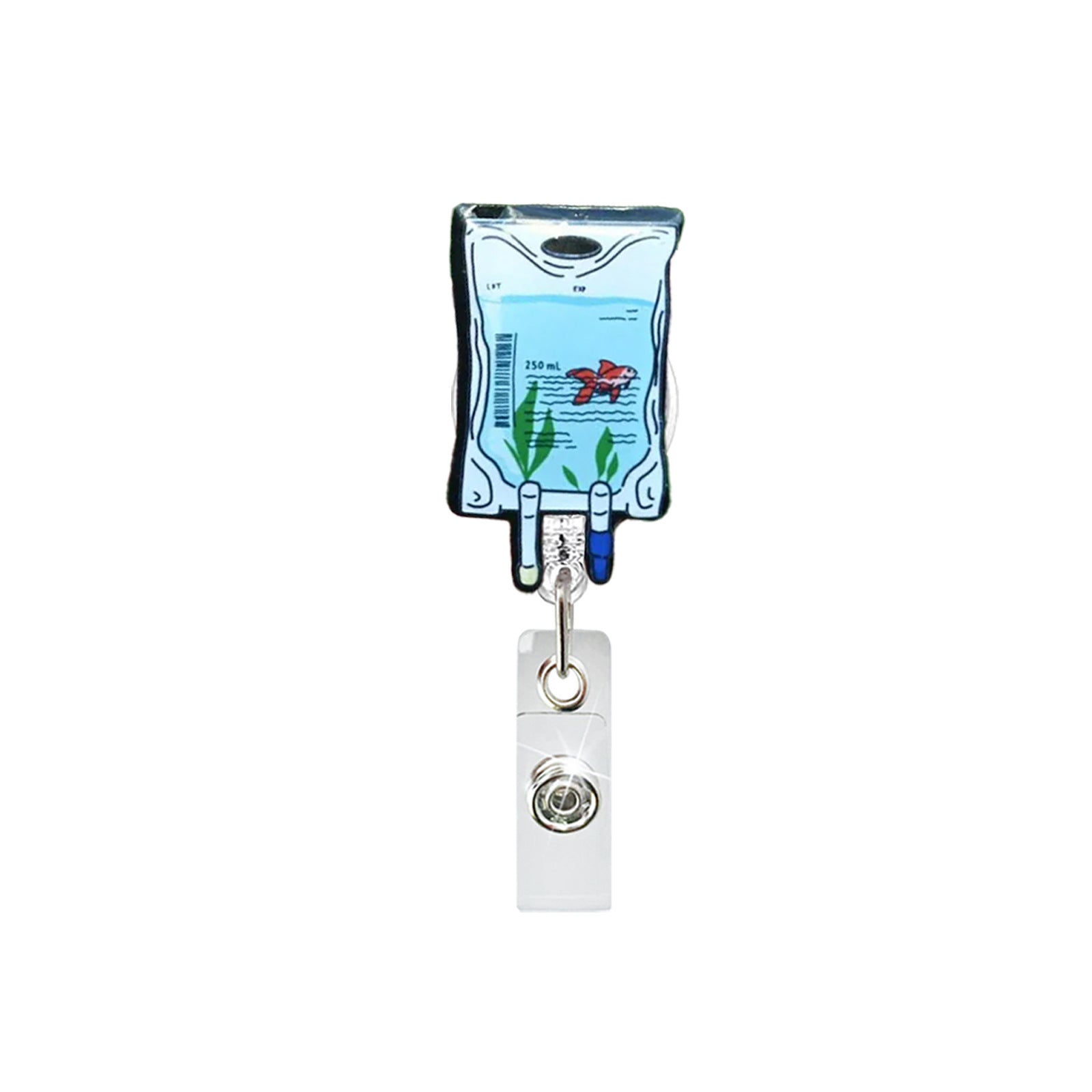 Wholesale Humorous Flower Quote Retractable Badge Reel Rotating ID Card Clip Acrylic ABS for Medical Staff Decorative Bag Charm