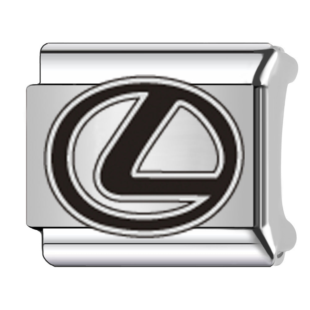 Wholesale Car Logo Stainless Steel DIY Beaded Bracelet,  Unisex Fashion Accessory for Travel Gifts