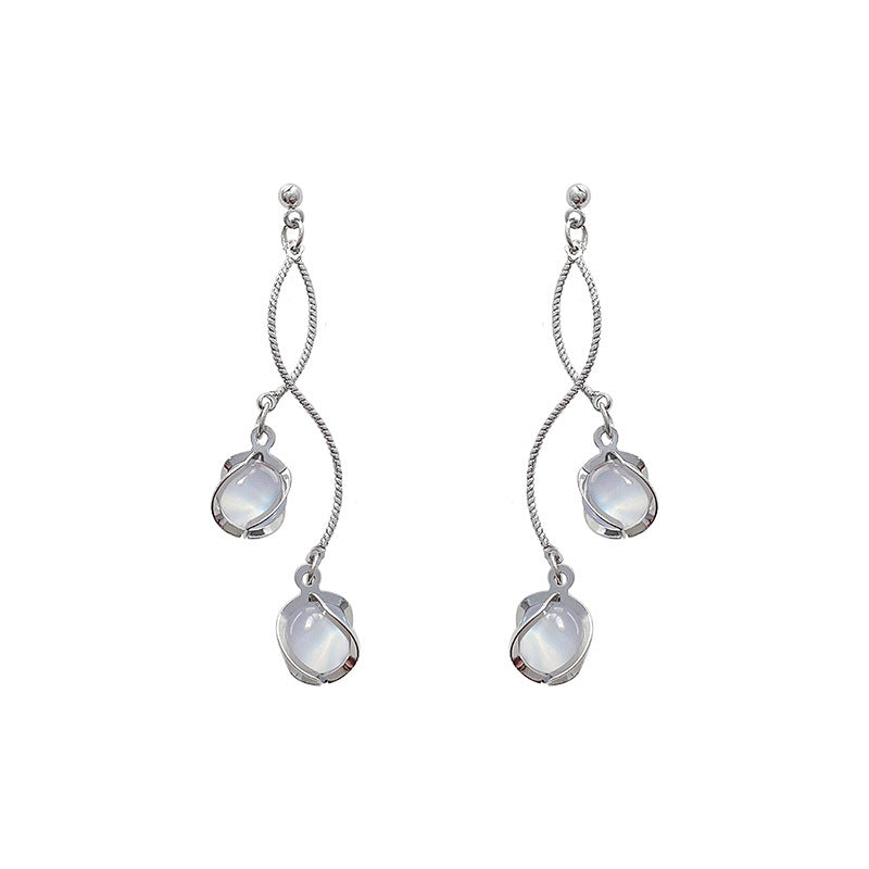 Wholesale Shiny Pearl Bow Tassel Butterfly Copper S925 Silver Needle Earrings Pearl Earrings Bow Earrings ACC-ES-LvSha003